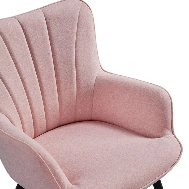 Seren Neem Wood Accent Chair - Pink media 5
