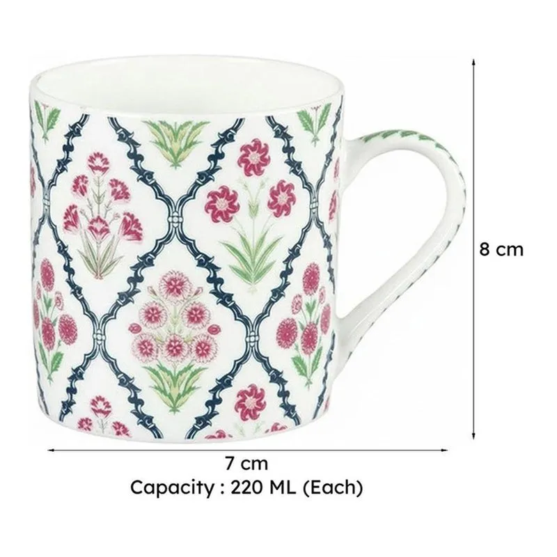 India Circus Floral Fusion Tea Cups (220 mL Each) - Set Of Six media 8