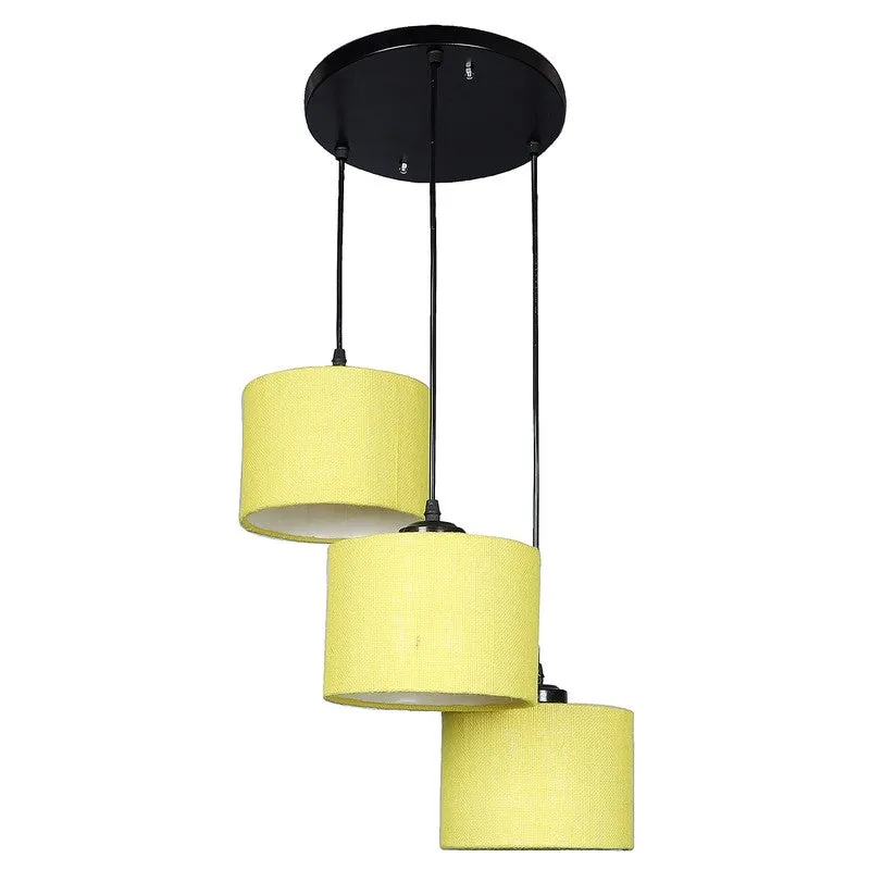 Sunset Glow Triple Metal Ceiling Lamp - Lemon Green media 6