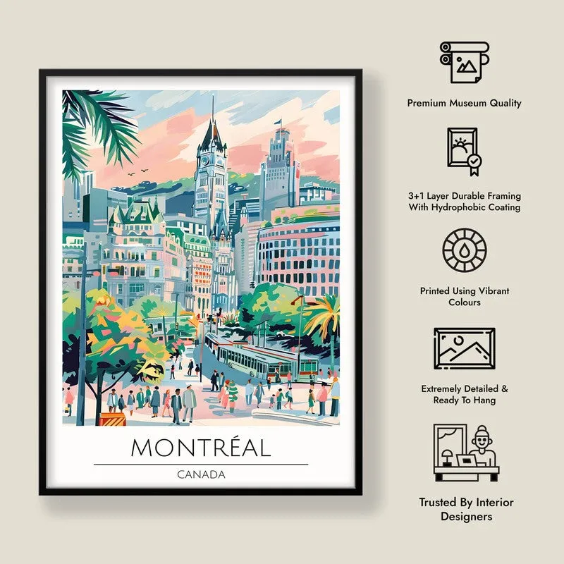 Vintage Montreal Framed Canvas Wall Painting media 8