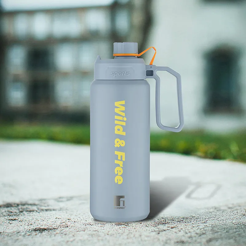 Bergner Thermolux Double Walled Hot & Cold Flask (Grey) - 1000 mL media 1