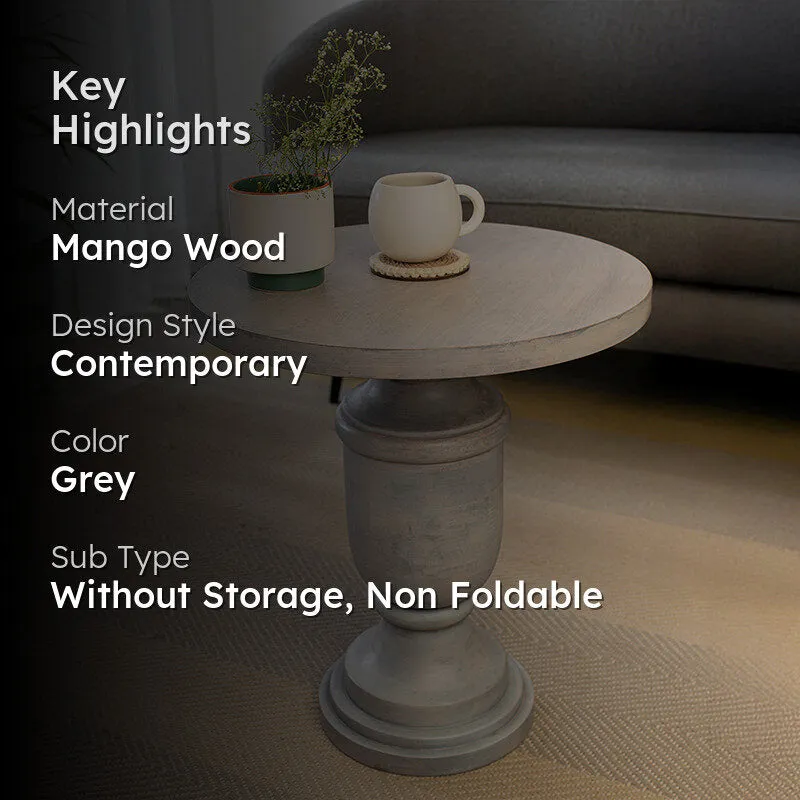 Benedetta Mango Wood Side Table media 2