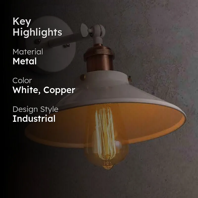 Indak Metal Wall Lamp - Copper, White media 2