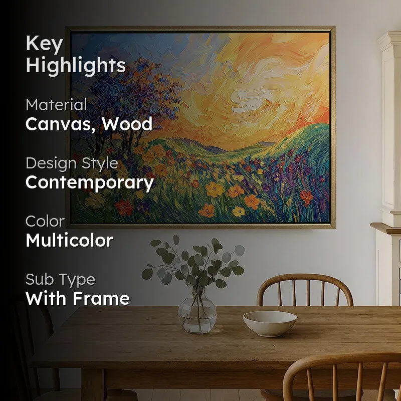 Amber Skies Canvas Wall Painting With Frame media 2