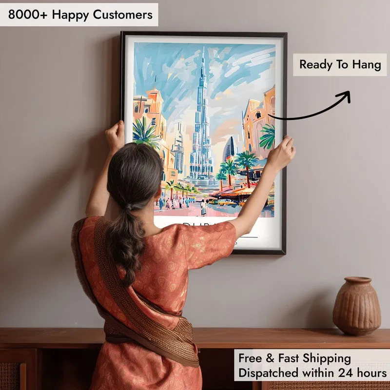Vintage Dubai Framed Canvas Wall Painting media 6
