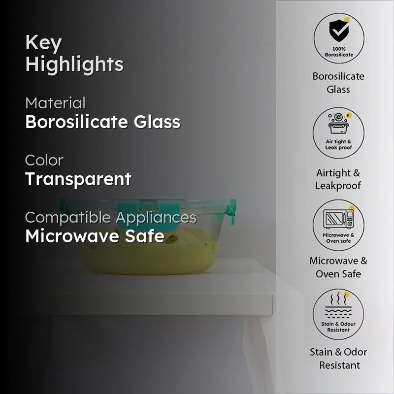 Crusade Round Glass Container - 635 ML media 2