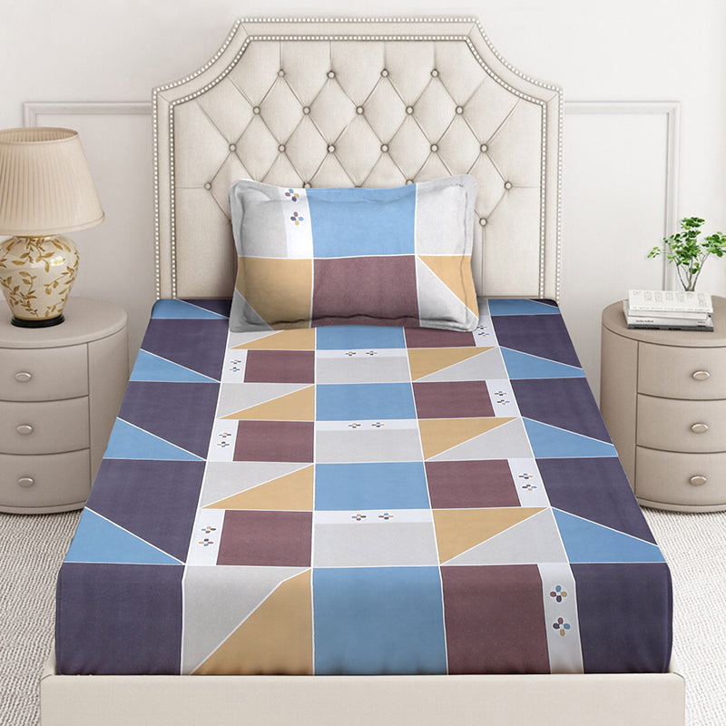 Poly Pause Geometric Bedsheet - 130 GSM media 3