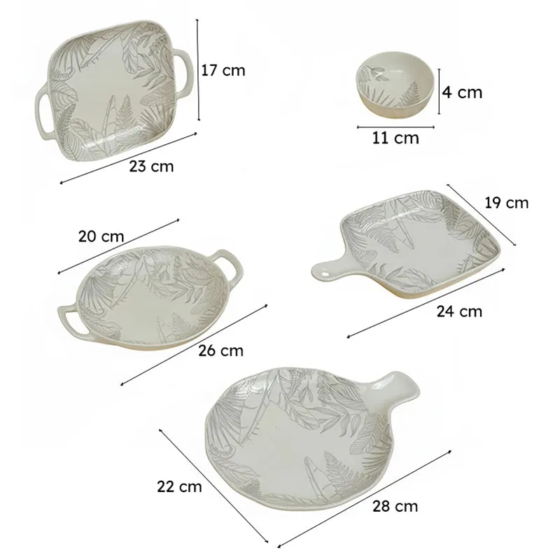 Celene Porcelain Serving Set - Six Piece Set - 10