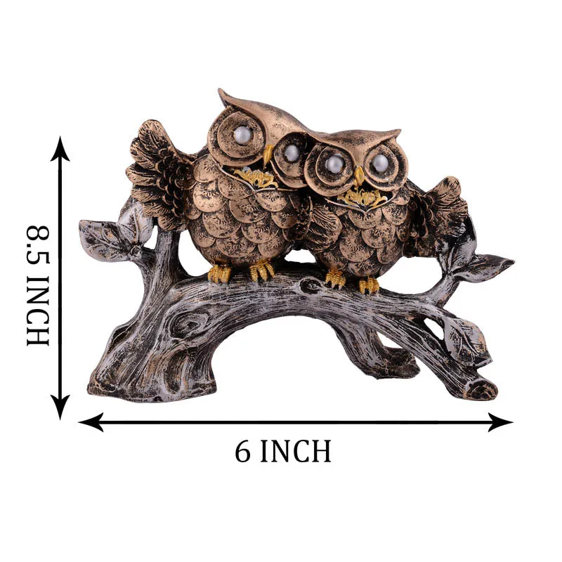 Hoot & Chill Painted Polyresin Showpiece - Copper media 6