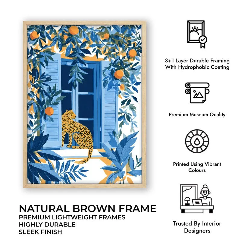 Jungle Charm Canvas Wall Painting - Brown Frame media 10