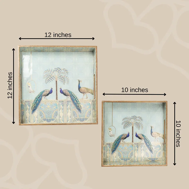 Royal Feather Square Serving Tray - Set Of Two media 7
