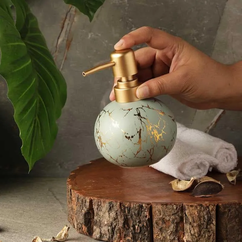 Marble Texture Soap Dispenser (Turquoise)- Round media 4