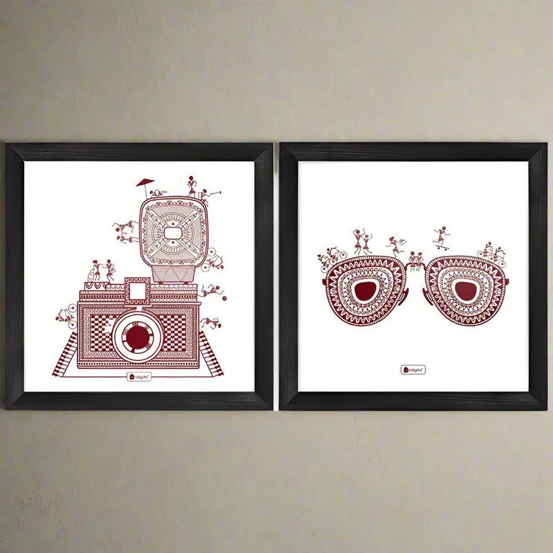 Warli Modern Wall Art - Set Of Two media 1