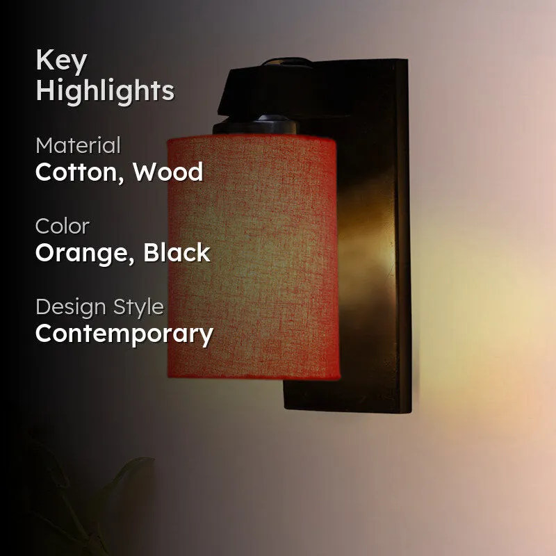 Eyrie Wooden Wall Lamp - Orange media 2