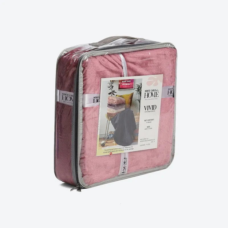 Monte Carlo Luxora Solid Polyester Blanket (Magenta) - 300 GSM media 7
