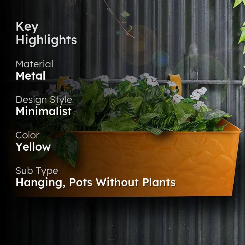 Embossed Rectangle Planter- Yellow media 2