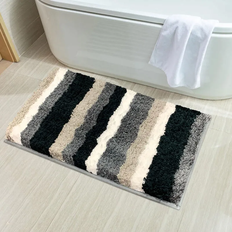 Stripe Luxe Bath Mat - Grey media 3