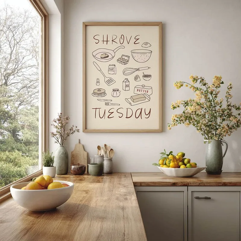 Shrove Tuesday Archival Canvas Wall Art - Brown media 5