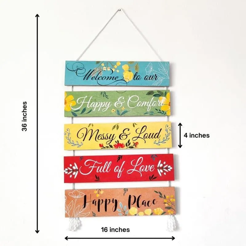 Happy Abode Handpainted Canvas Wall Hanging media 5