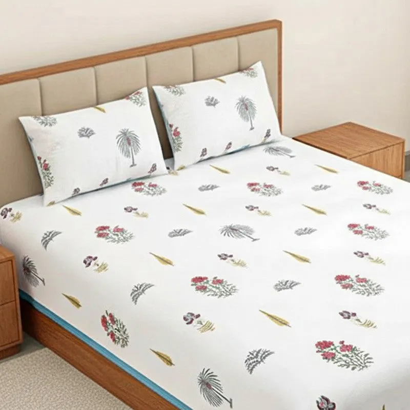 Gulshan Cotton Bedsheet (Blue, Red) - 180 TC media 3