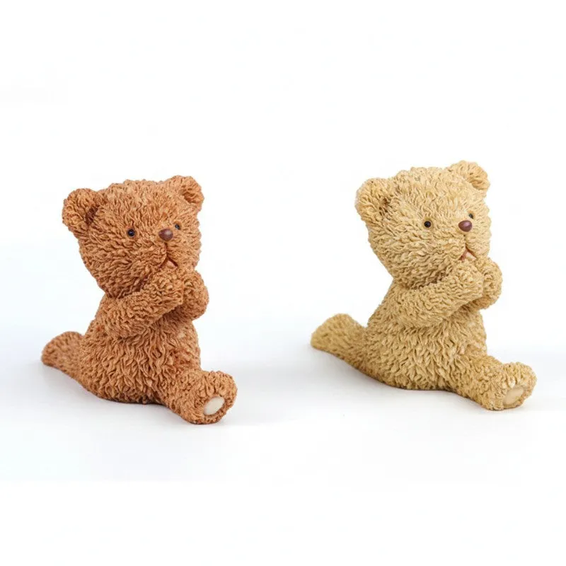 Sweet Pause Teddy Decor Showpieces (Brown,beige) - Set Of Two media 3