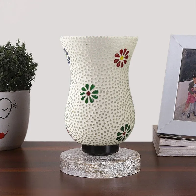 Aurashi Mosaic Glass Table Lamp With Wooden Base - Multicolor media 4