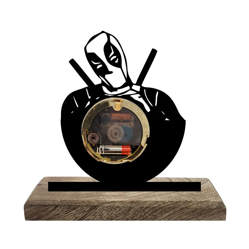 Deadpool Noir Analog Table Clock media 3