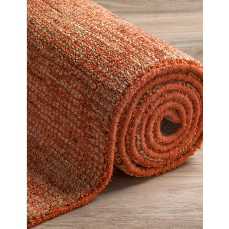 Thread Tale Hand Woven Wool Rug - Orange & Brown media 5