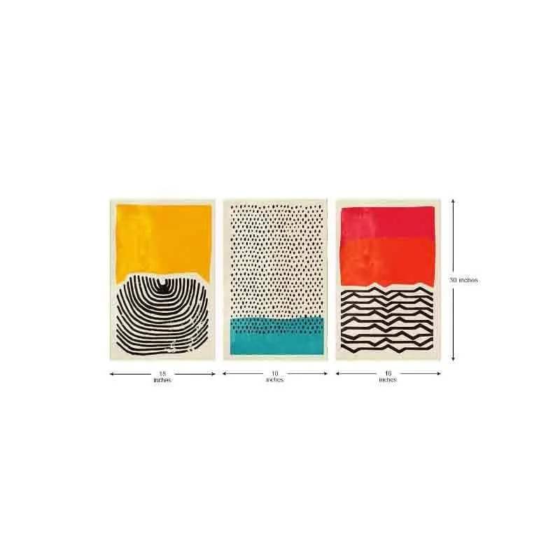 Mindfulness Poly Canvas Wall Art - Red - Three Piece Set media 7