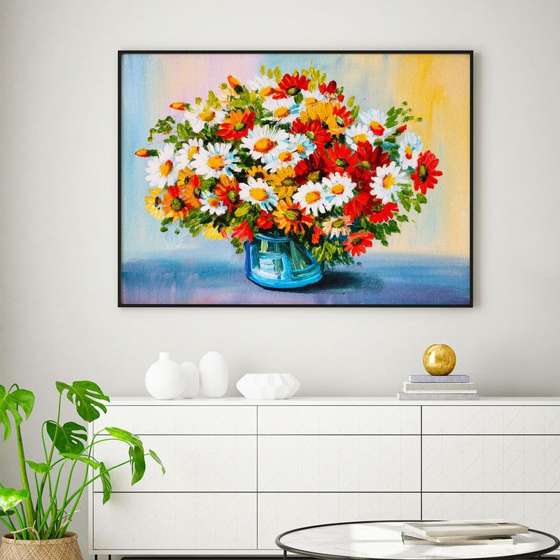 Mountain Landscape Art Canvas Wall Painting - Black Frame media 4