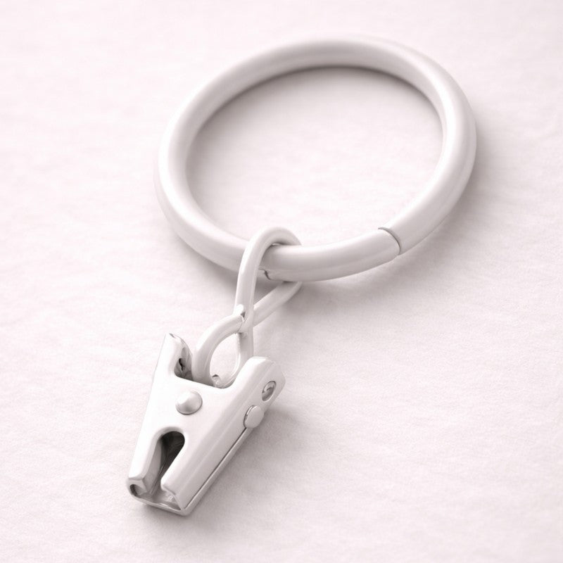Easy Hang Curtain Rings with Clip (White) - Set of Fourteen media 5
