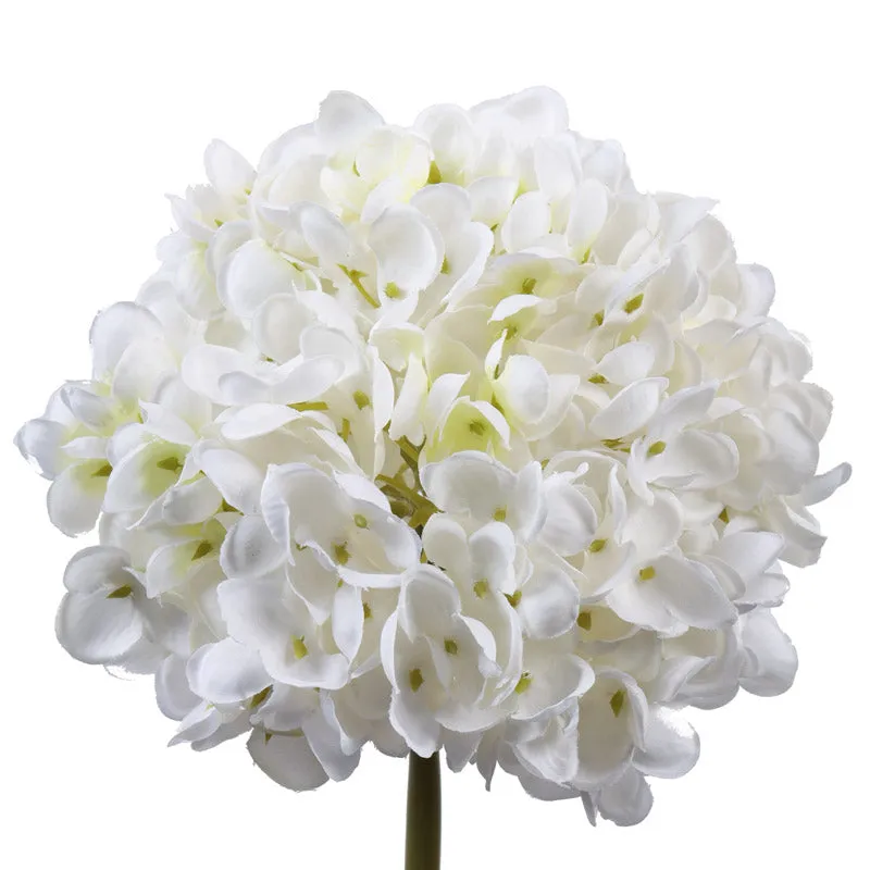 Artificial Realistic Hydrangea Flower Stick (White) - Set Of Three media 5