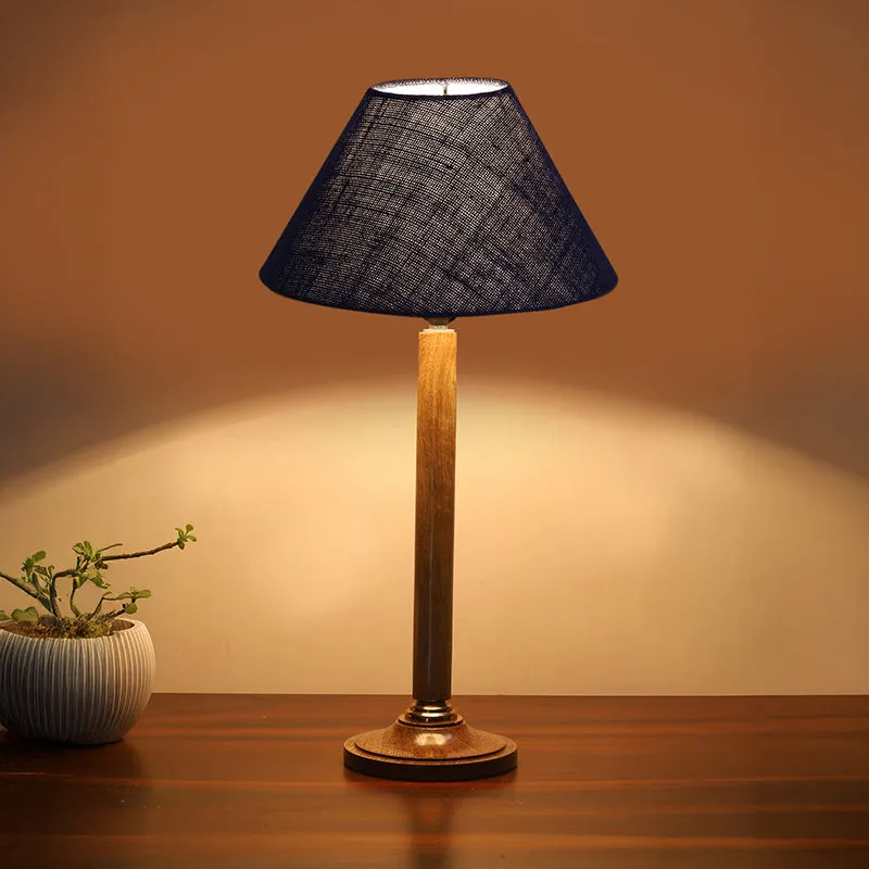 Loft Gleam Table Lamp With Wooden Base - Black,Brown media 2