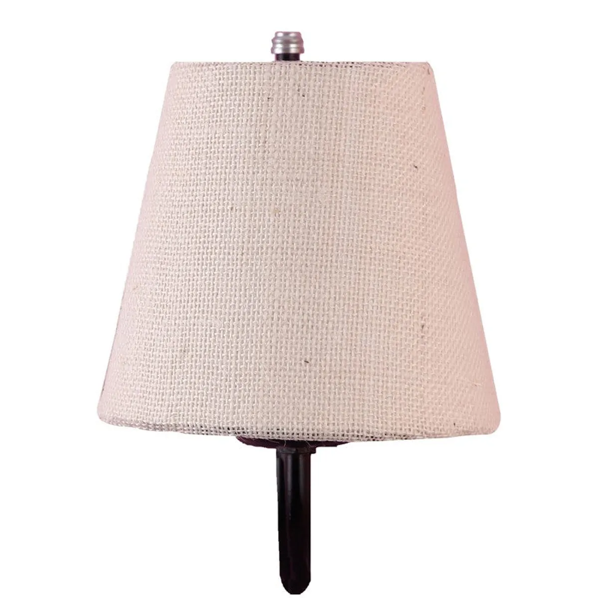 Close-up of the off-white woven jute lamp shade