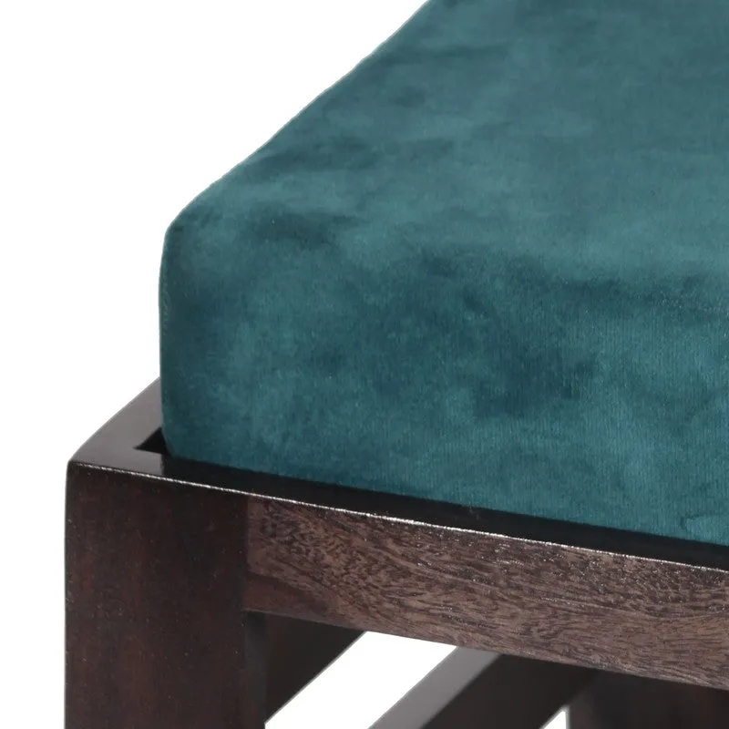 Virox Sheesham Wooden Bench with Cushions (Blue) - Four Piece Set media 7