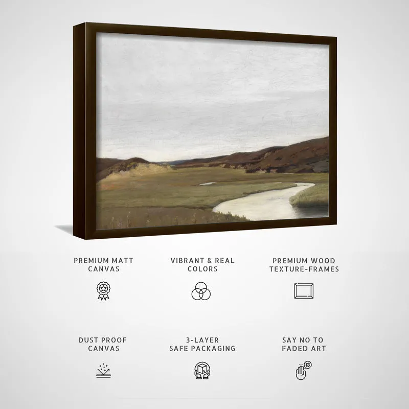Winding Path Canvas Wall Art With Frame - Black media 5