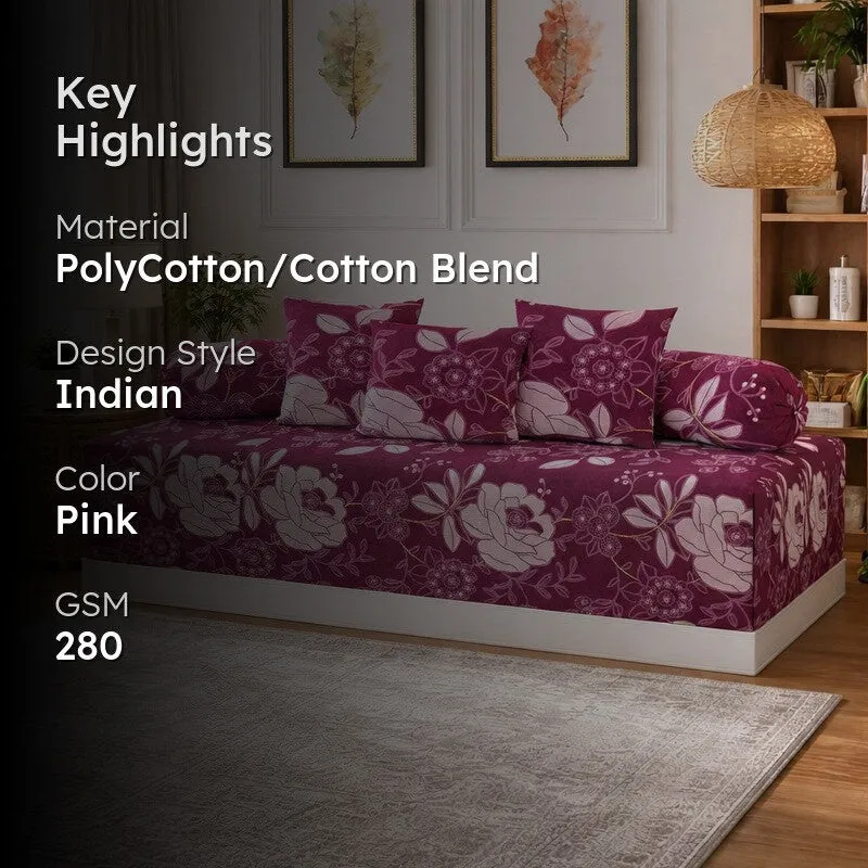 Petalya Printed Diwan Set - Six Piece Set media 2