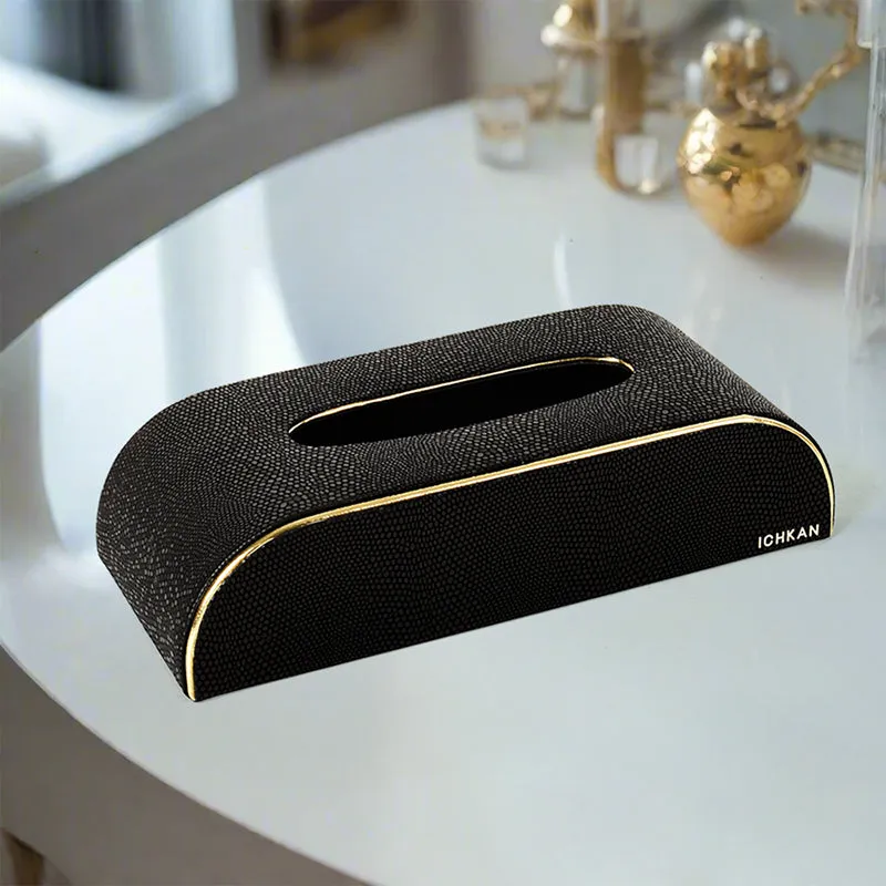 Tisquo Curve Faux Leather Tissue Box - Black media 1