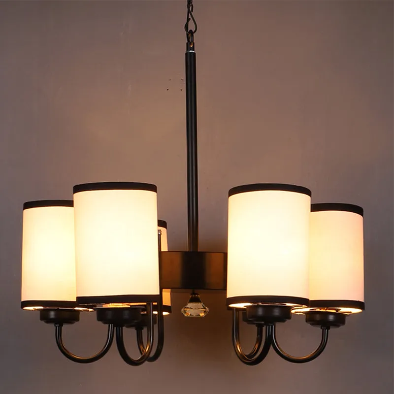 Viya Cylindrical Ceiling Lamp - Black & White media 1