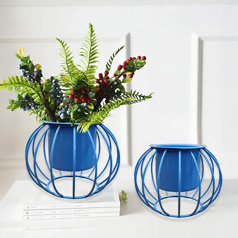 Steela Round Planter (Blue) - Set Of Two media 2