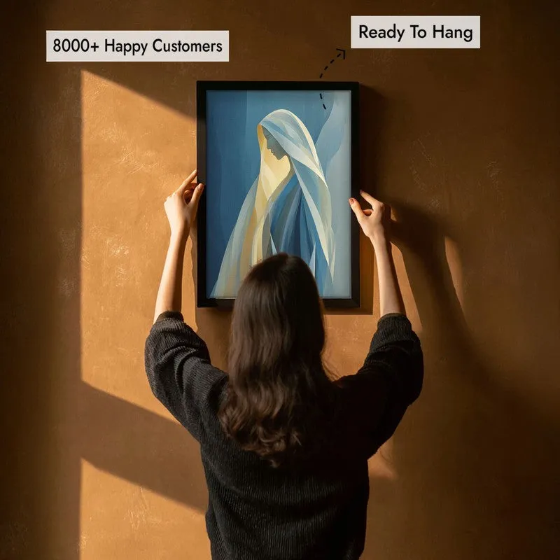 Holy Mary In Serene Devotion Archival Paper Wall Painting With Black Frame media 5
