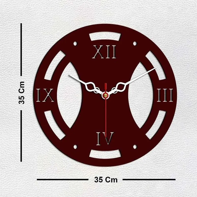 Heritage Maroon Wooden Wall Clock media 6