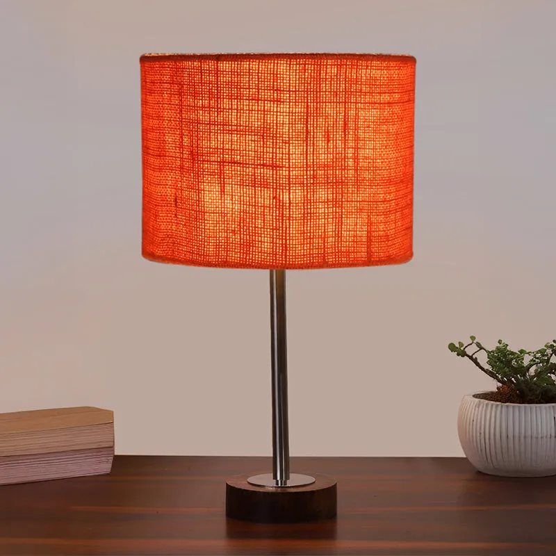 Sienna I Rodin Wooden Table Lamp - Orange,Silver,Brown media 2