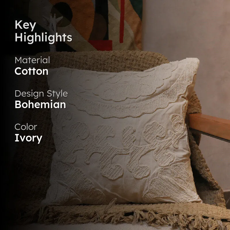 Plush Curves Tufted Cushion Cover - Ivory media 2