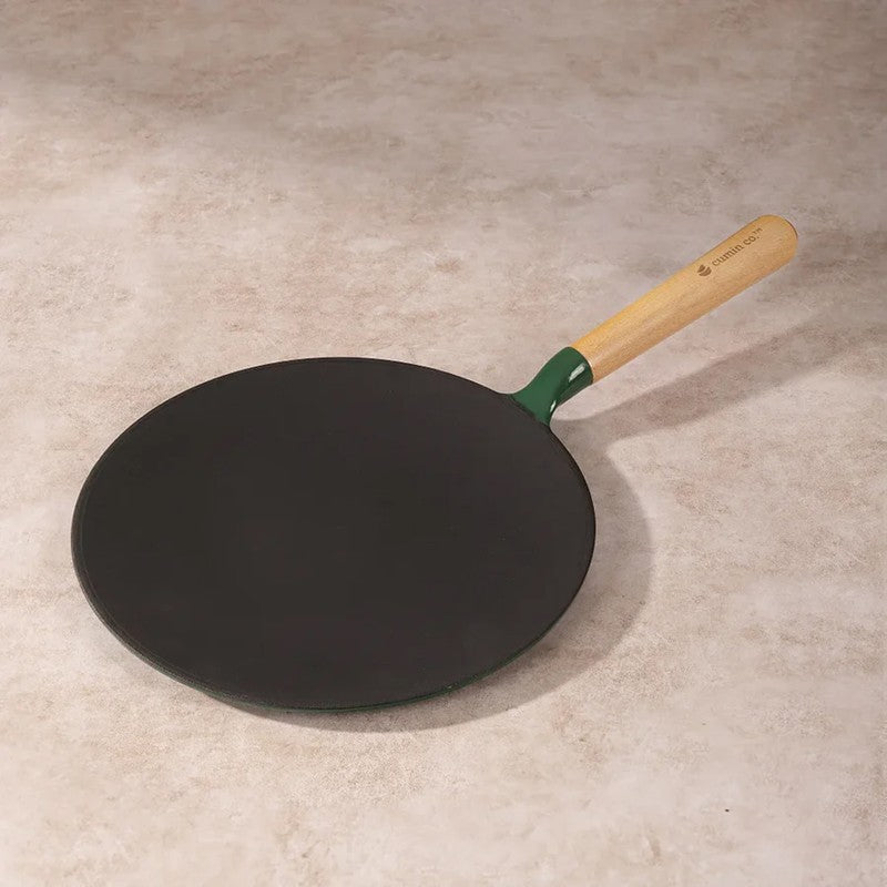 Cumin Co Enamel Cast Iron Roti Tawa - Green media 5