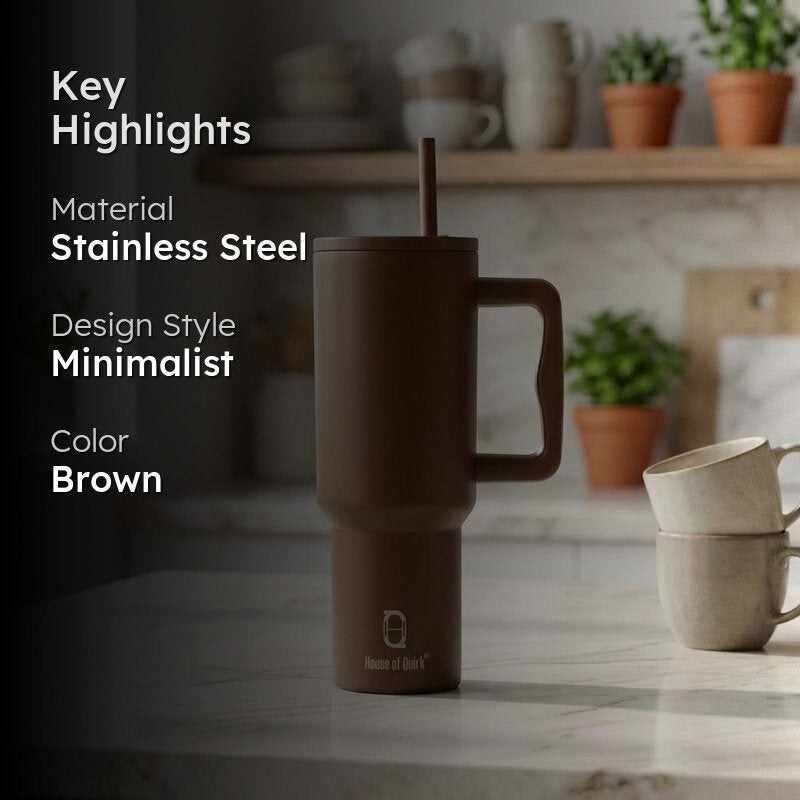 TerraTone Stainless Steel Tumbler (1200 ML) - Brown media 2