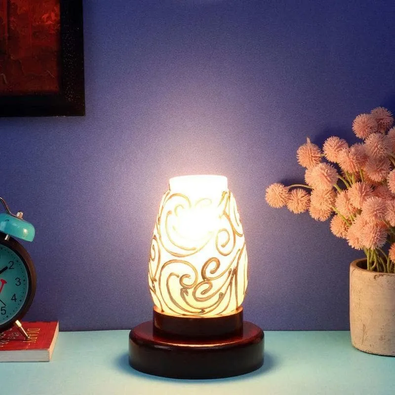 Ripples Glass Table Lamp - Gold,Black media 1