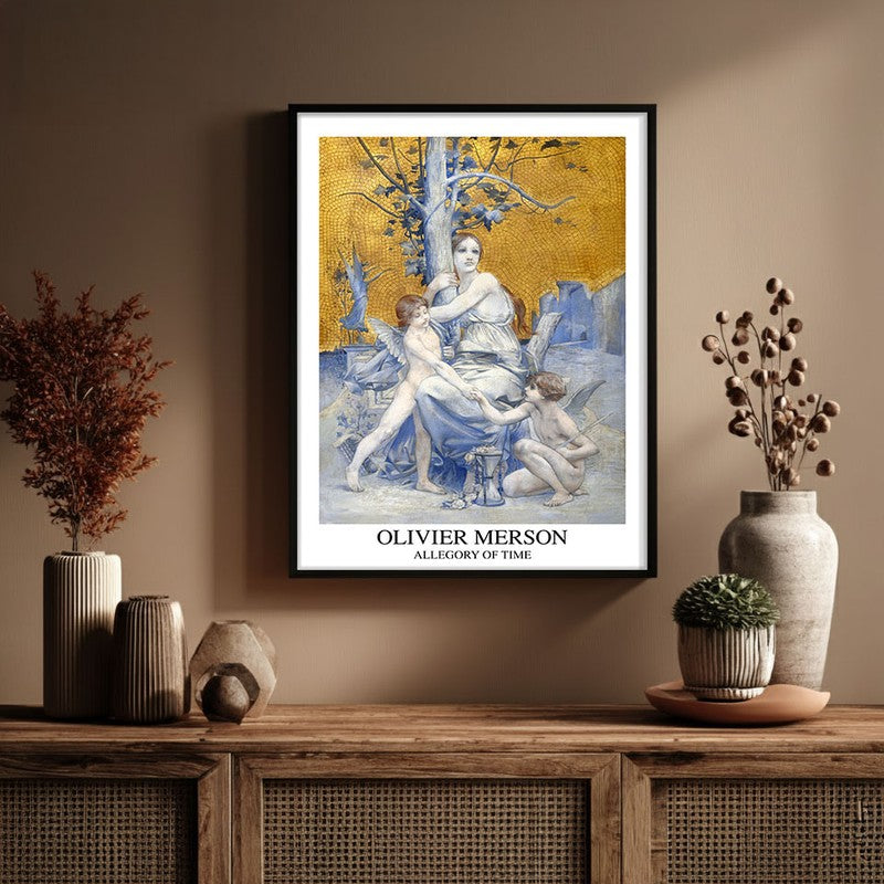 Allegory Of Time Olivier Merson Archival Canvas Wall Painting - Black Frame