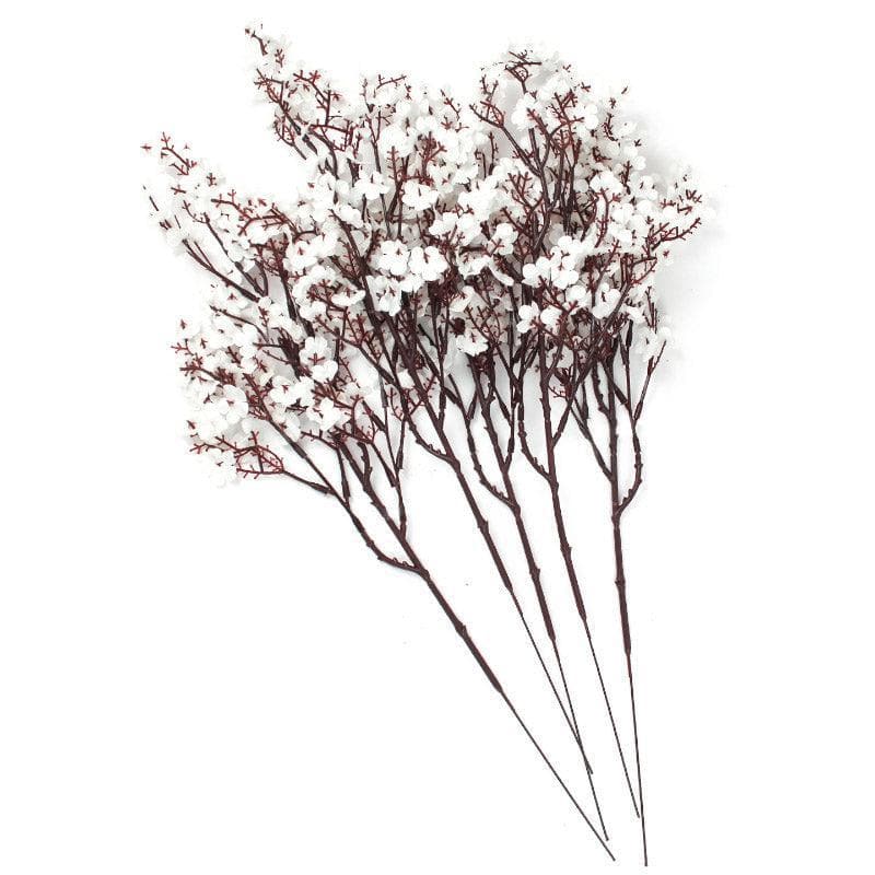 Faux Gypsophilia Polyester Artificial Flower - Set Of Five media 5