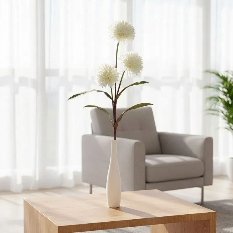 Autumn Chrysanthemum Artificial Flower Stem - White media 1